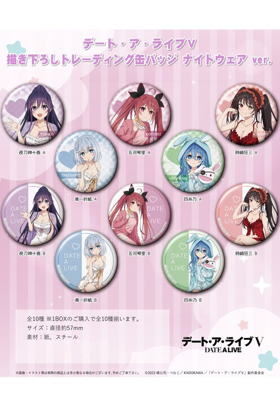 Date A Live V Hobby Stock Original Illustration Trading Can Badge Nightwear Ver.