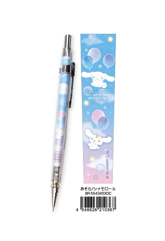 Sanrio Characters Yamano Shigyou Clear Triangular Mechanical Pencil Sky / Cinnamoroll