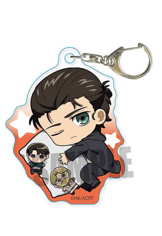 Attack on Titan Bell House GyuGyutto Acrylic Key Chain Eren Yeager (Levi & Zeke) Oyasumi Ver.