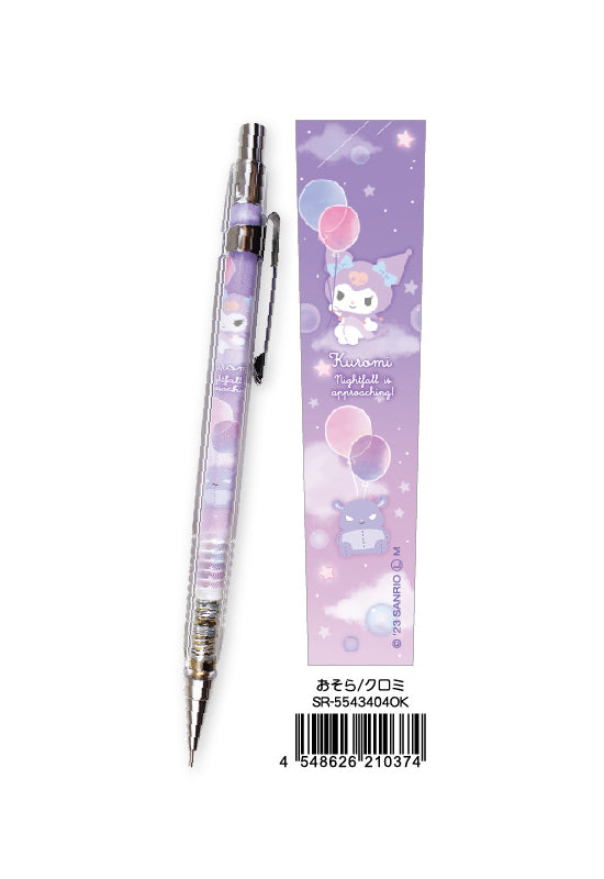 Sanrio Characters Yamano Shigyou Clear Triangular Mechanical Pencil Sky / Kuromi