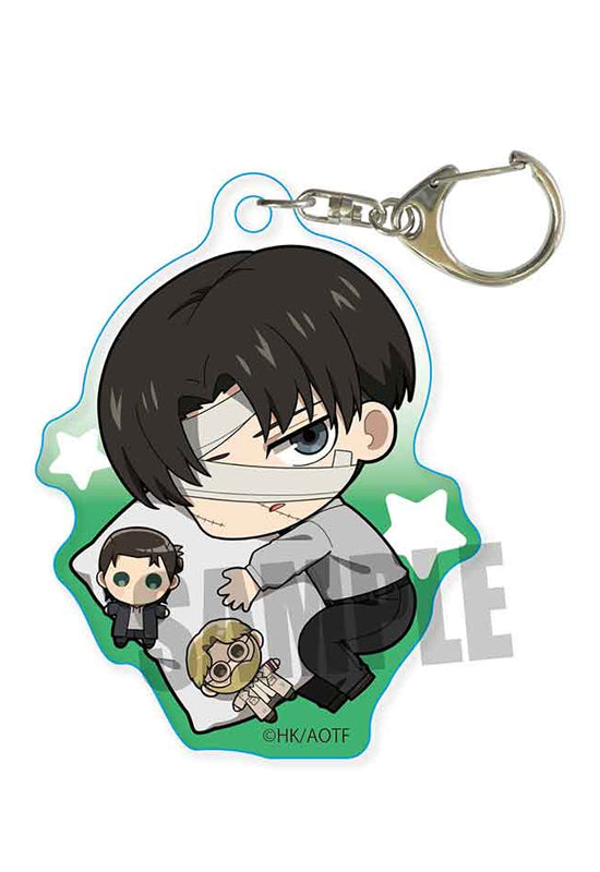 Attack on Titan Bell House GyuGyutto Acrylic Key Chain Levi (Eren & Zeke) Oyasumi Ver.