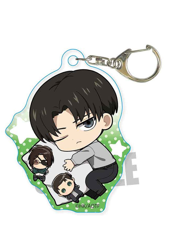 Attack on Titan Bell House GyuGyutto Acrylic Key Chain Levi (Hans & Eren) Oyasumi Ver.