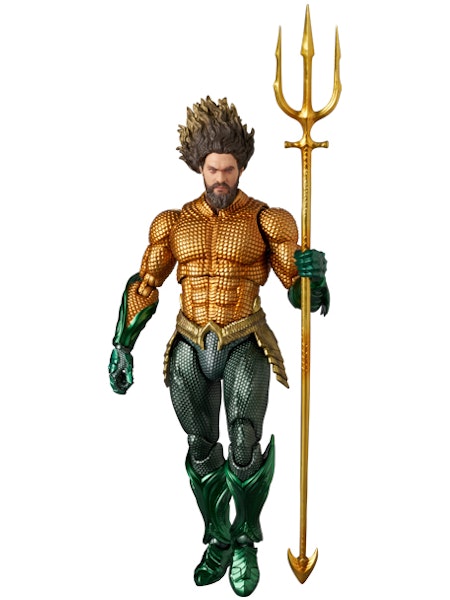 AQUAMAN AND THE LOST KINGDOM MEDICOM TOYS MAFEX AQUAMAN (GOLD & GREEN SUIT)