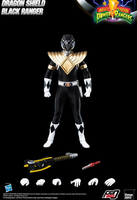 Mighty Morphin Power Rangers Threezero FigZero 1/6 Dragon Shield Black Ranger