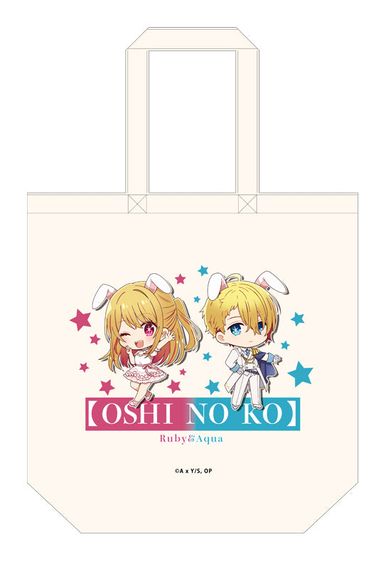 Oshi no Ko Seasonal-Plants Puchichoko Canvas Tote Bag Aqua & Ruby White Dress