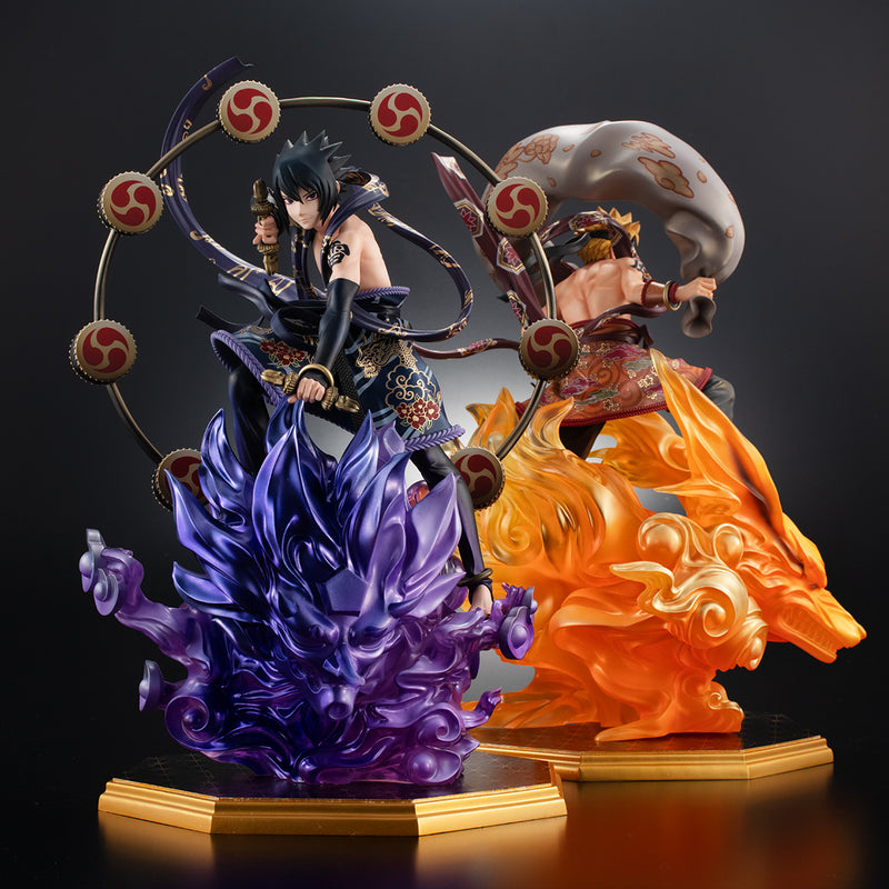 NARUTO -Shippuden- MEGAHOUSE Precious G.E.M.series  Naruto Uzumaki Wind God＆Sasuke Uchiha Thunder God Set