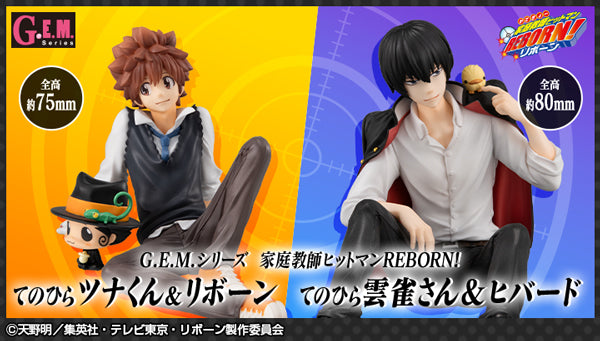 Katekyo Hitman Reborn! MEGAHOUSE G.E.M. Series Palm size Tsuna & Reborn ／Hibari & Hibird set