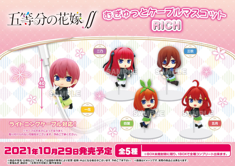 The Quintessential Quintuplets Season 2 Bushiroad Creative Mugyutto Cable Mascot Rich (1 Random Blind)