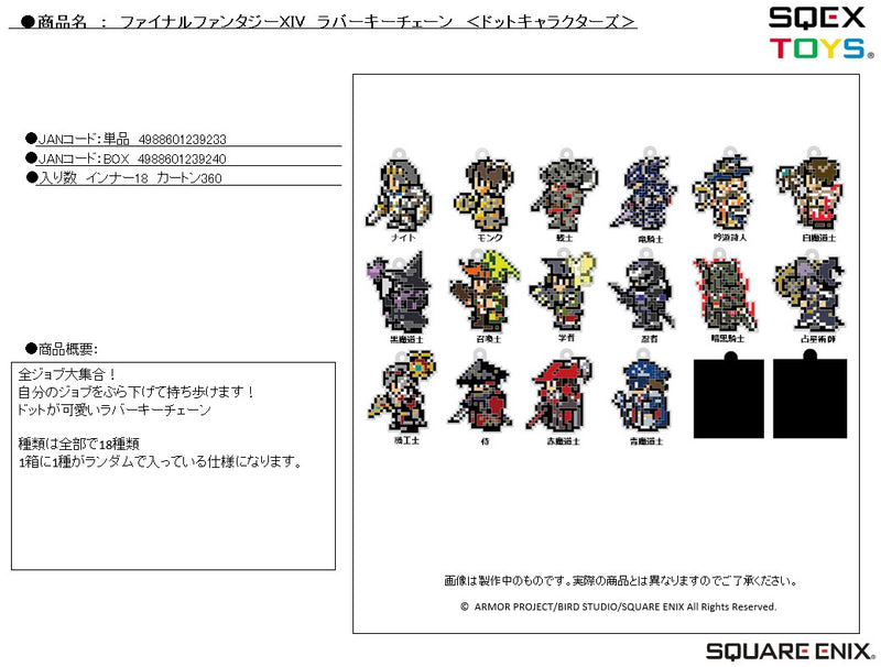 Final Fantasy XIV Square Enix Rubber Key Chain Pixel Characters (1 Random Blind)