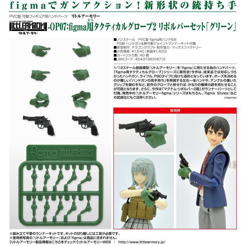 TOMYTEC LAOP07: figma Tactical Gloves 2 - Revolver Set (Green)