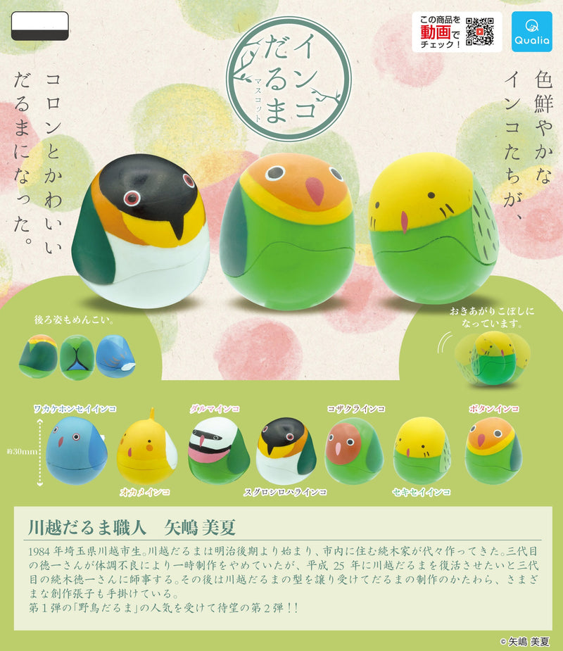 Qualia Parakeet Daruma Mascot (1 Random Blind)