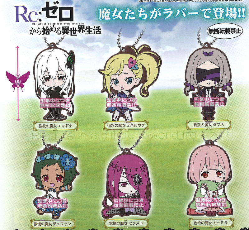 Re:Zero kara Hajimeru Isekai Seikatsu Bandai Capsule Rubber Mascot Witches Selection (1 Random Blind)