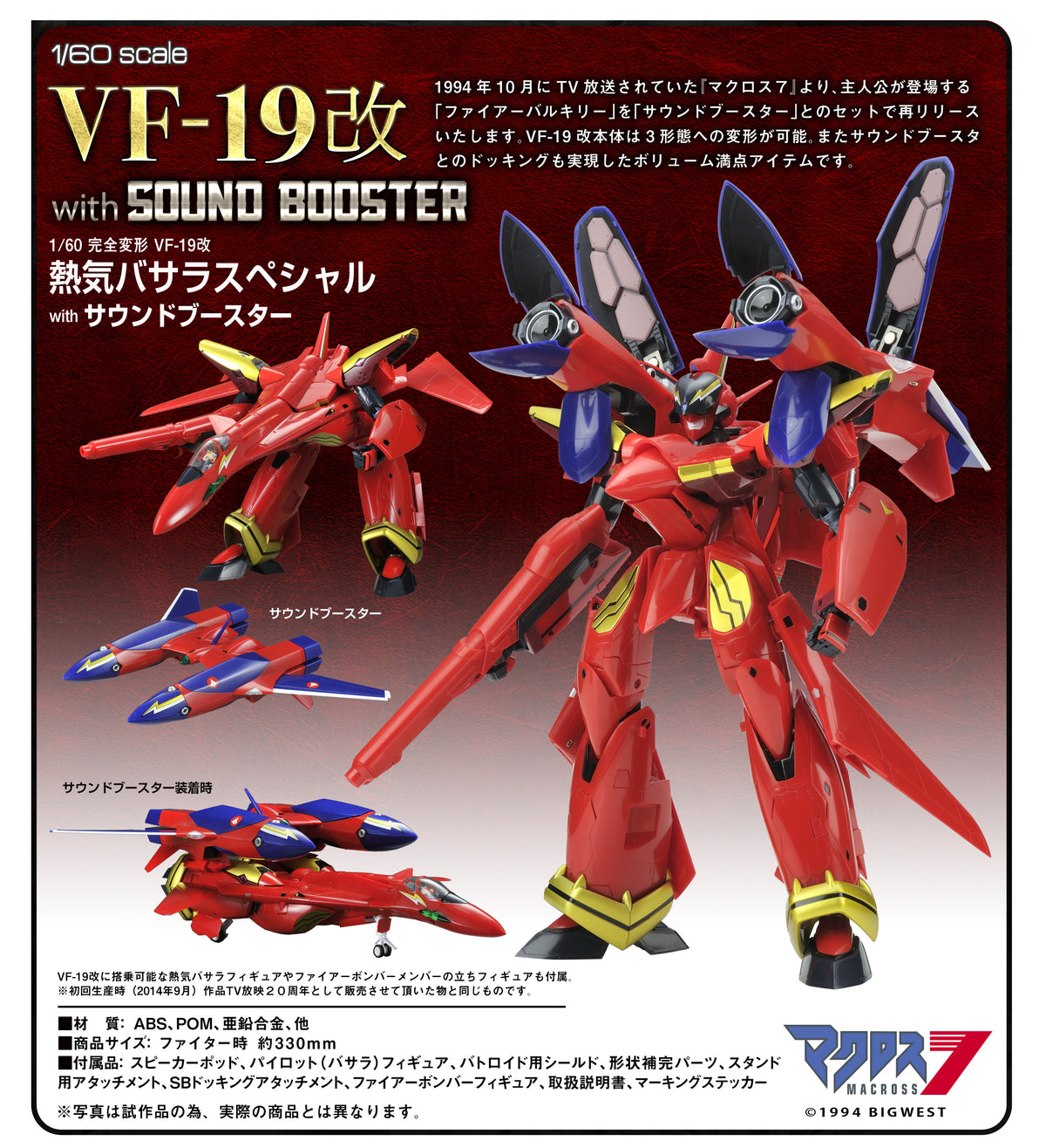 Macross 7 ARCADIA 1/60 Perfect Trance VF-19 Custom Nekki Basara Specia