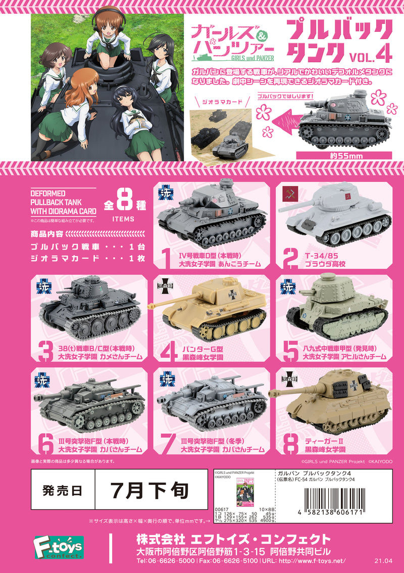 GIRLS and PANZER F-toys confect pull back tank (1 Random Blind Box)