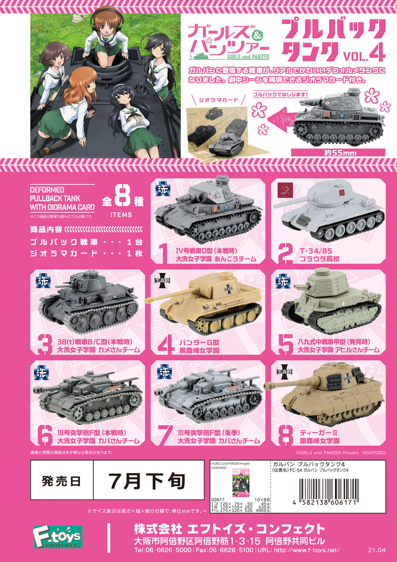 GIRLS and PANZER F-toys confect pull back tank (Set of 10 Characters)