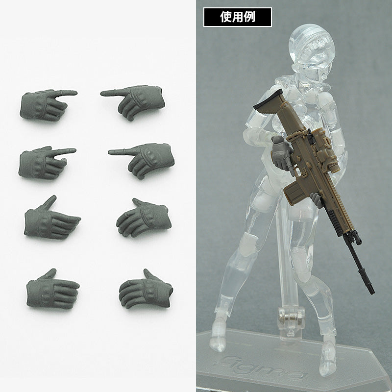 LittleArmor TOMYTEC  LittleArmory-OP5: figma Tactical Gloves (Mas Grey)