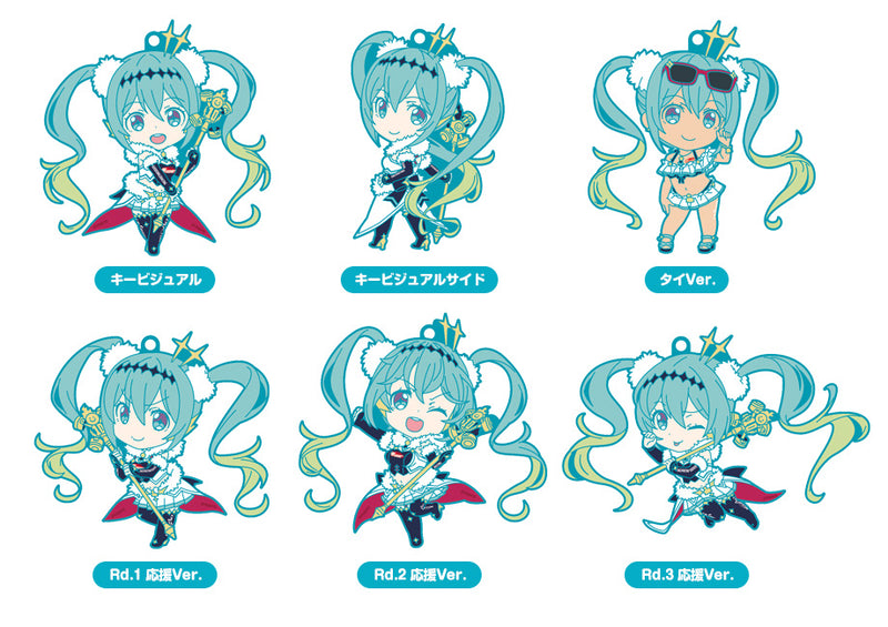 Hatsune Miku GT Project GOOD SMILE COMPANY Racing Miku 2018 Ver. Nendoroid Plus Collectible Rubber Keychains (Set of 6 Characters)