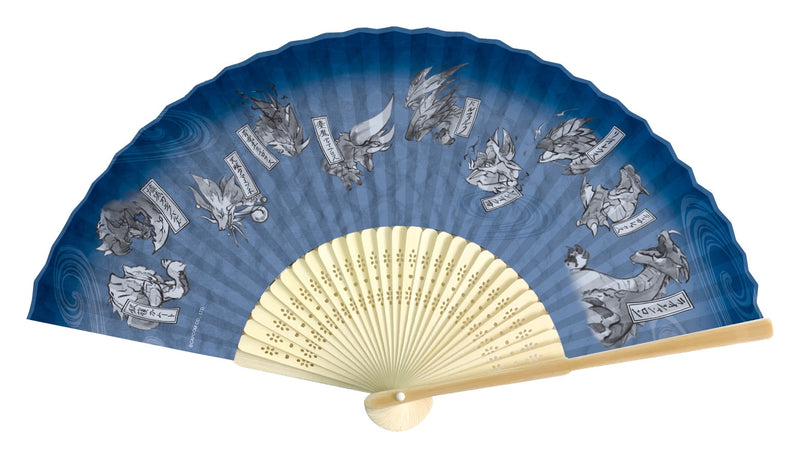MONSTER HUNTER DOUBLE CROSS CAPCOM Japanese pattern Folding fan Blue