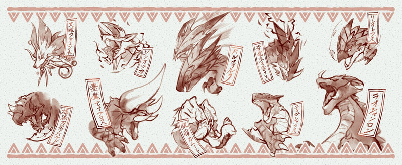 MONSTER HUNTER DOUBLE CROSS CAPCOM Japanese pattern YUNOMI Red