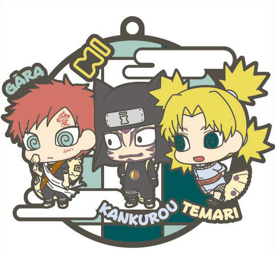 Naruto MEGHOUSE Rubber Mascot Badicore Three-man cell (Set of 6 Characters)