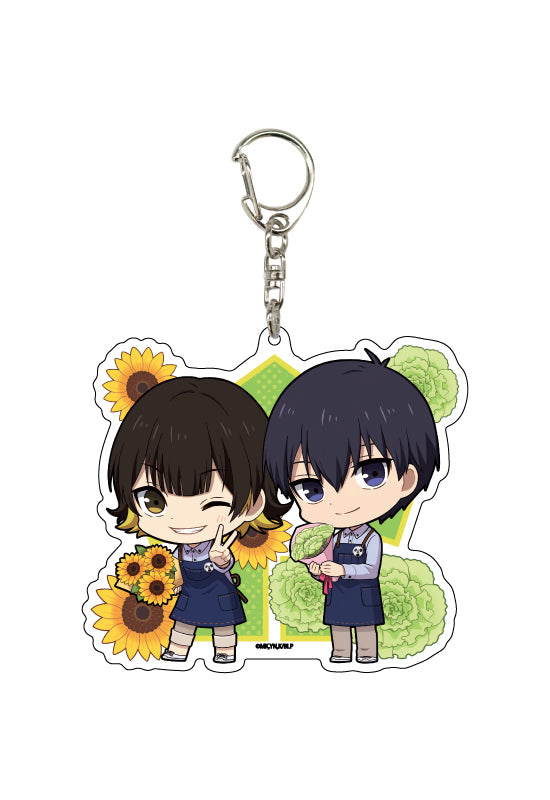 Blue Lock A3 Deka Acrylic Key Chain 05 Flower Ver. Design A (Mini Character Illustration)