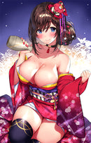 Matarou Original Character Pink・Cat Peeled Back Kimono