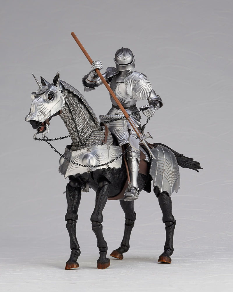 KT Project KT-027 KAIYODO Takeya Style Jizai Okimono 15th Century Gothic Equestrian Armor Silver