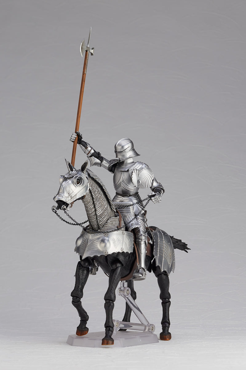 KT Project KT-027 KAIYODO Takeya Style Jizai Okimono 15th Century Gothic Equestrian Armor Silver