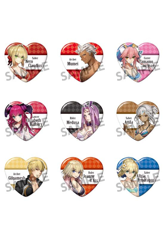 Fate/EXTELLA HOBBY STOCK Fate/EXTELLA Heart Can Badge Collection (Box of 50 Blind Packs)