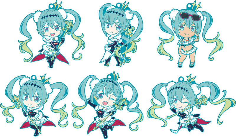 Hatsune Miku GT Project GOOD SMILE COMPANY Racing Miku 2018 Ver. Nendoroid Plus Collectible Rubber Keychains (1 Random Blind Box)