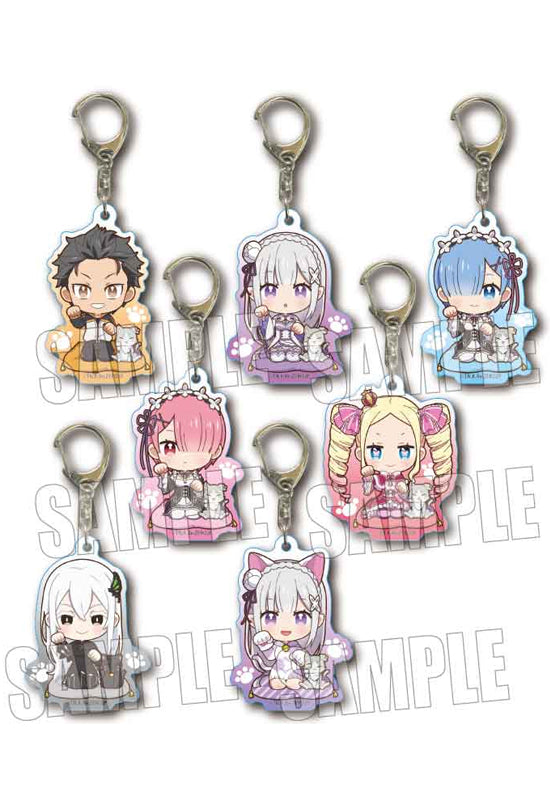 Re:Zero kara Hajimeru Isekai Seikatsu Bell House Trading Acrylic Key Chain Beckoning Cat(1 Random)