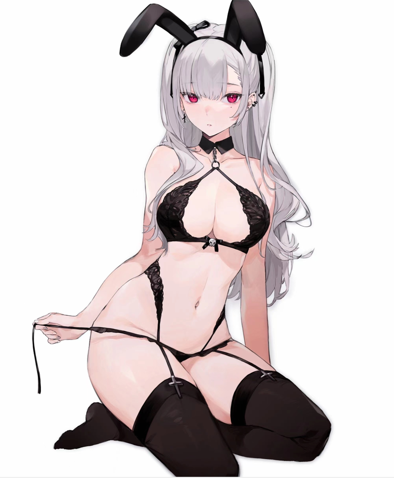 Original illustration Reverse Studio Black Bunny Girl Tana Illustrator AIKO