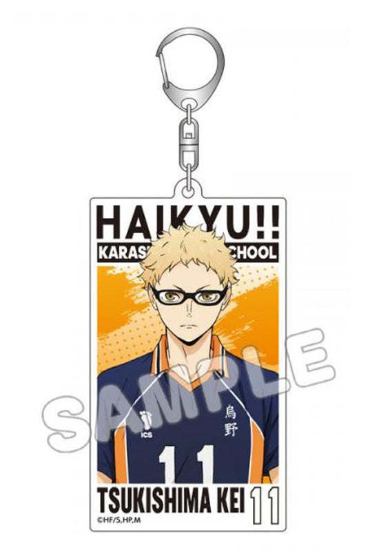 Haikyu!! TBS Glowdia Acrylic Big Tag Key Chain Tsukishima Kei