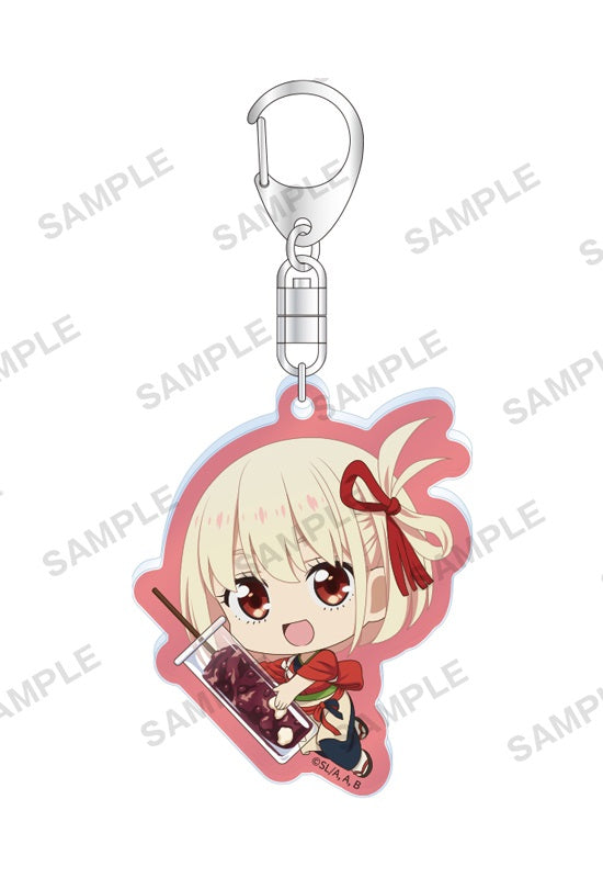 Lycoris Recoil Bushiroad Creative Mugyu Mini Acrylic Key Chain Nishikigi Chisato Coffee Shop LycoReco Ver.