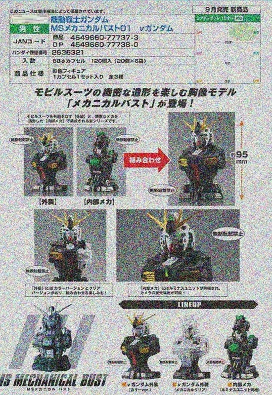 Gundam Bandai MS Mechanical Bust 01 Nu Gundam(1 Random)