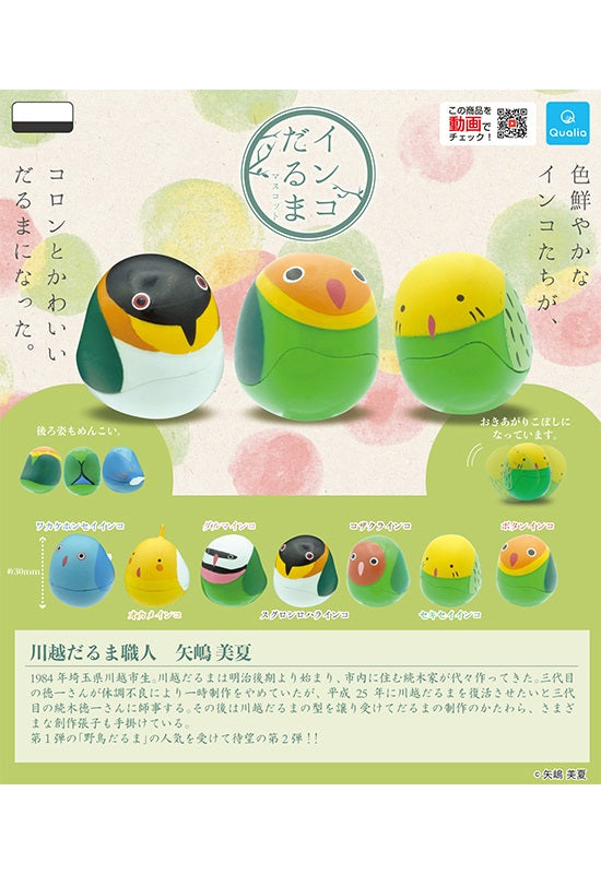 Qualia Parakeet Daruma Mascot (1 Random Blind)