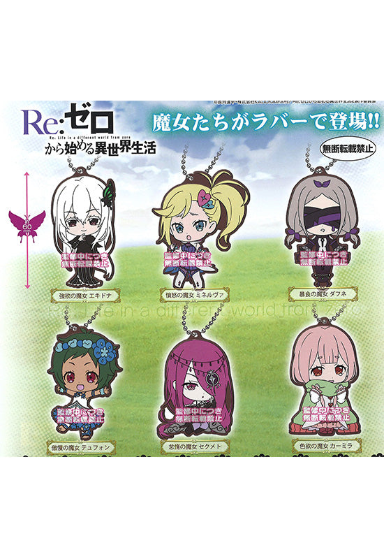 Re:Zero kara Hajimeru Isekai Seikatsu Bandai Capsule Rubber Mascot Witches Selection (1 Random Blind)