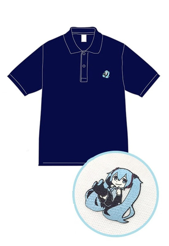 70220 Hatsune Miku Polo Shirt Large (NAVY BLUE)