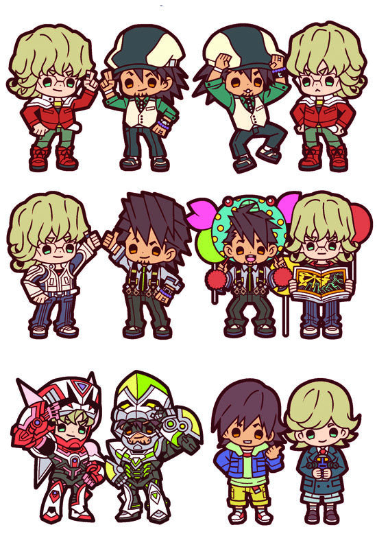 TIGER&BUNNY MEGAHOUSE RUBBER MASCOT BUDDY COLLECTION MEMORIAL PINS (Set of 6 pins)