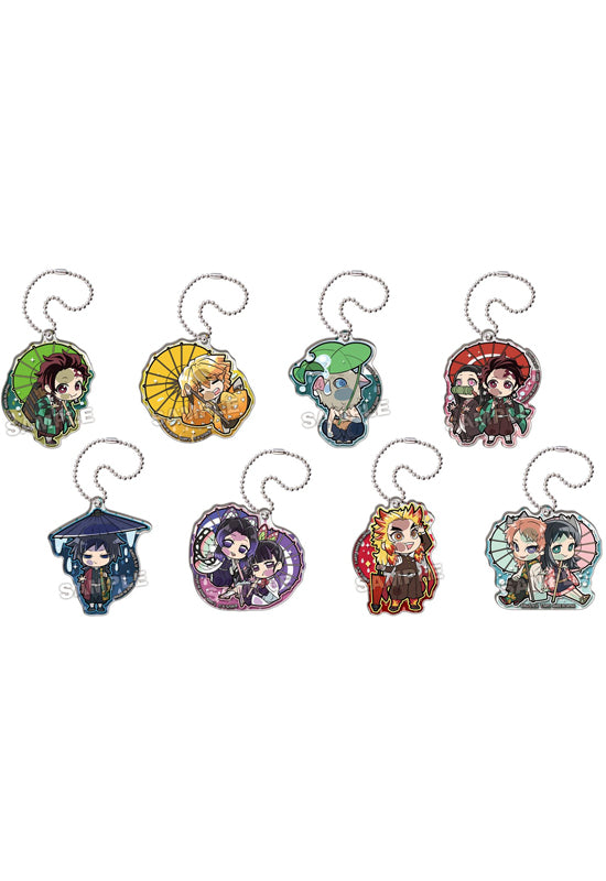 Demon Slayer: Kimetsu no Yaiba Takara Tomy Arts Pita! Defome Japanese Umbrella Acrylic Key Chain (Set of 8 Characters)