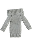 figma Styles figma Styles Off-the-Shoulder Sweater Dress (Gray)