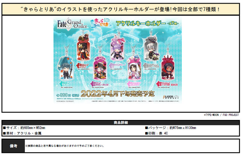 Fate/Grand Order Algernon Product CharaToria Acrylic Key Chain Moon Cancer / BB