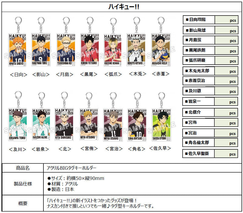 Haikyu!! TBS Glowdia Acrylic Big Tag Key Chain Sakusa Kiyoomi