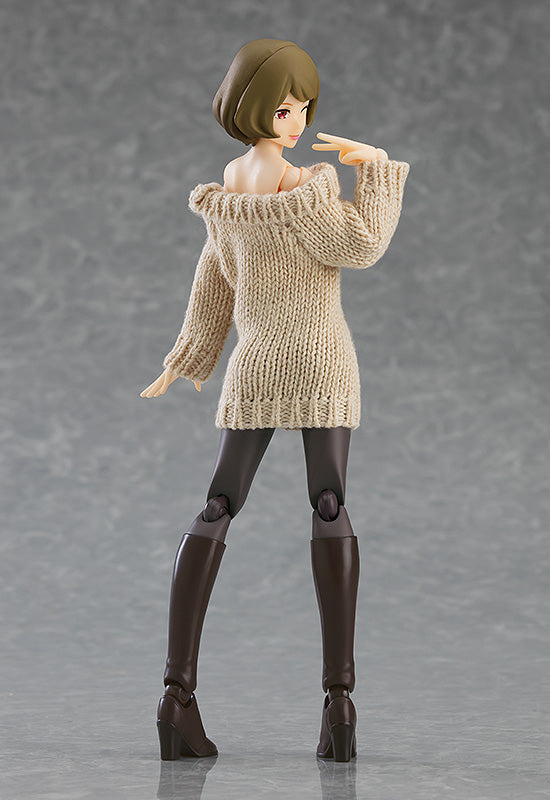 figma Styles figma Styles Off-the-Shoulder Sweater Dress (Beige)