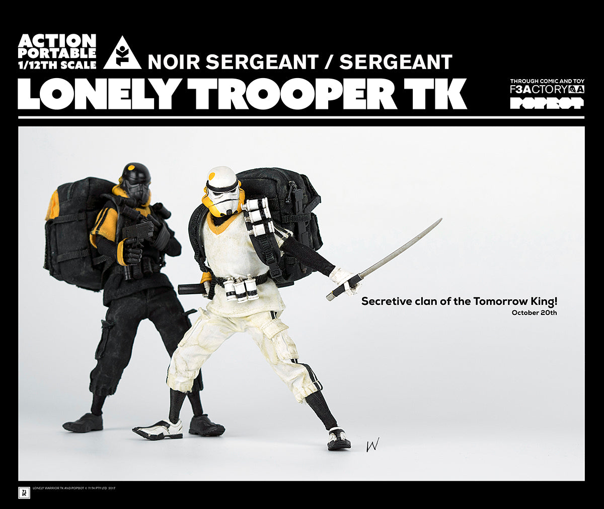 その他 ThreeA Lonely Trooper TK Sergeant 1/6 ACTION PORTABLE 3A LONELY TROOPER TK NOIR SERGEANT (DARK Ver.)