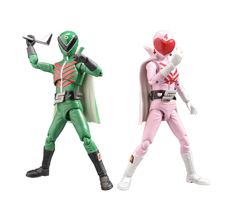 Hero Action Figure HAF Himitsu Sentai Gorenger EVOLUTION TOYS MOMORANGER & MIDORANGER