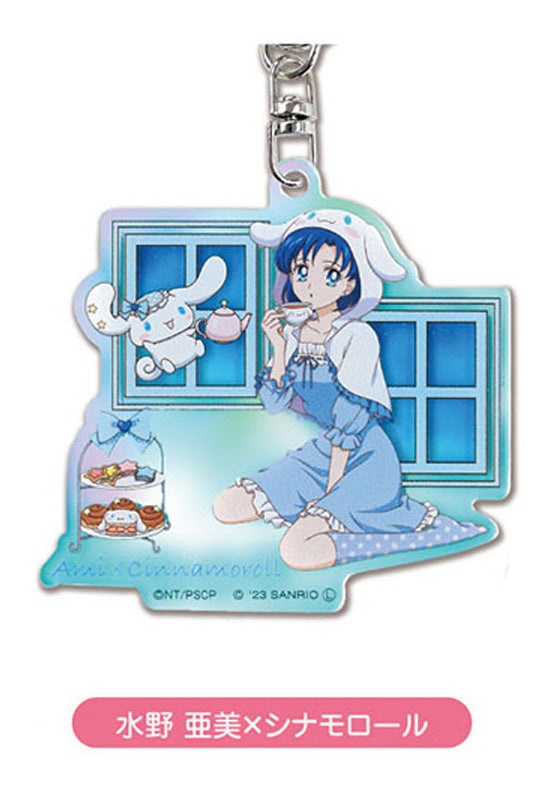 Pretty Guardian Sailor Moon Bandai Acrylic Key Chain Series x Sanrio Characters Aurora TYPE 03 Mizuno Ami x Cinnamoroll AKO