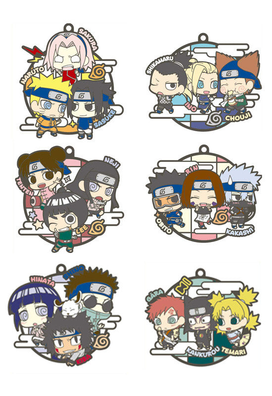 Naruto MEGHOUSE Rubber Mascot Badicore Three-man cell (Set of 6 Characters)