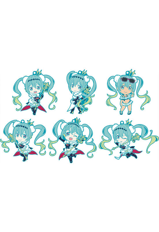 Hatsune Miku GT Project GOOD SMILE COMPANY Racing Miku 2018 Ver. Nendoroid Plus Collectible Rubber Keychains (Set of 6 Characters)